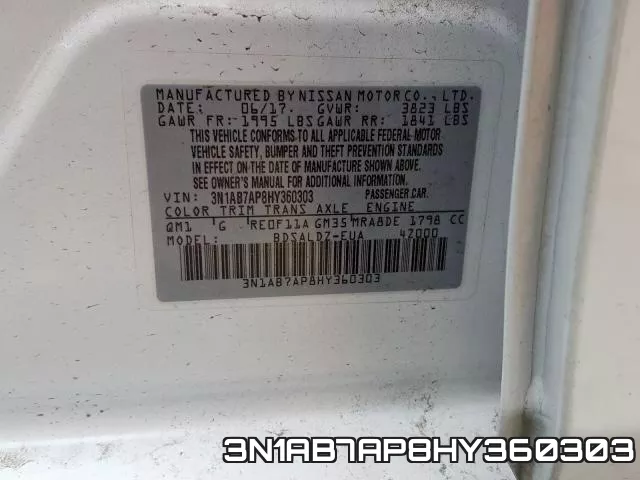3N1AB7AP8HY360303 фото 2