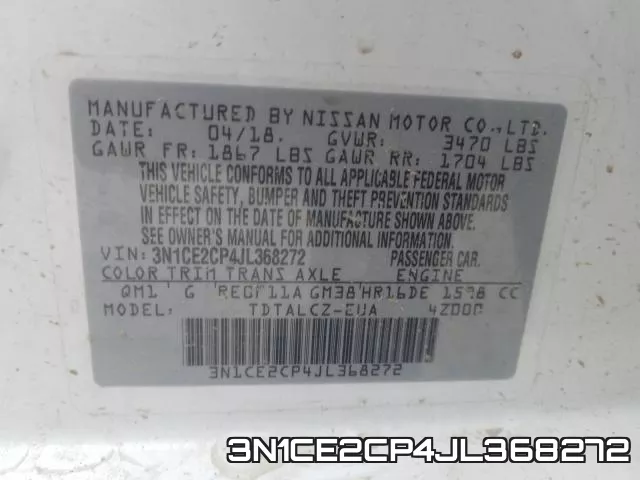 3N1CE2CP4JL368272 фото 2