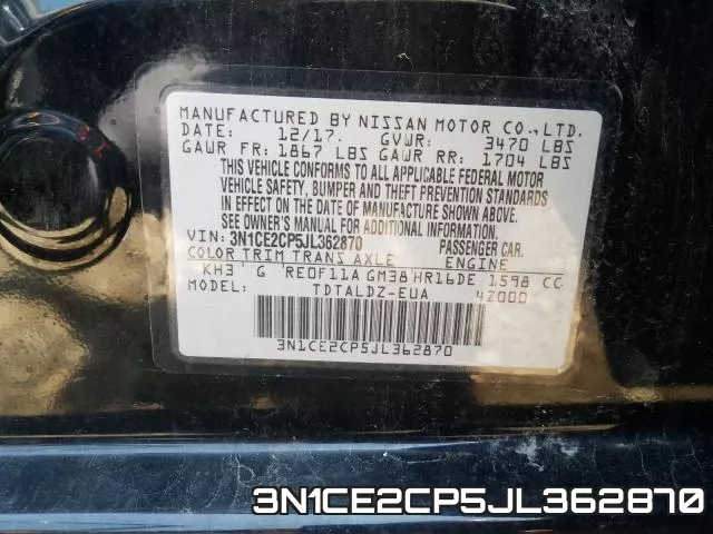 3N1CE2CP5JL362870 фото 2