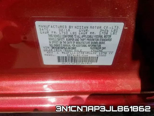 3N1CN7AP3JL861862 фото 2