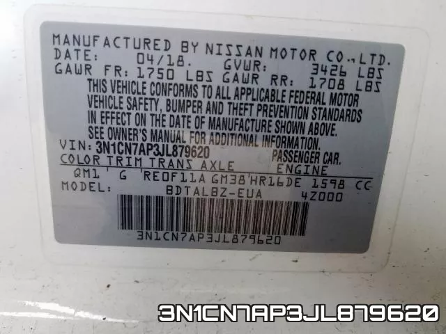 3N1CN7AP3JL879620 фото 2