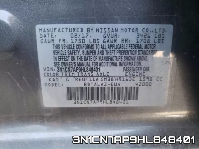 3N1CN7AP9HL848401 фото 2