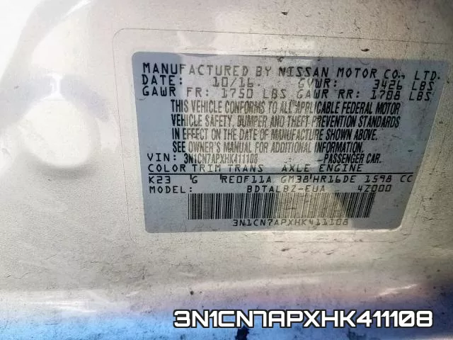 3N1CN7APXHK411108 фото 2