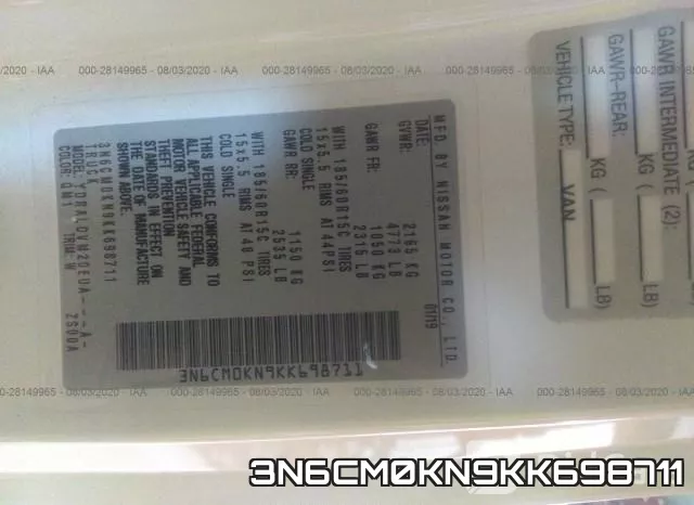 3N6CM0KN9KK698711 фото 10