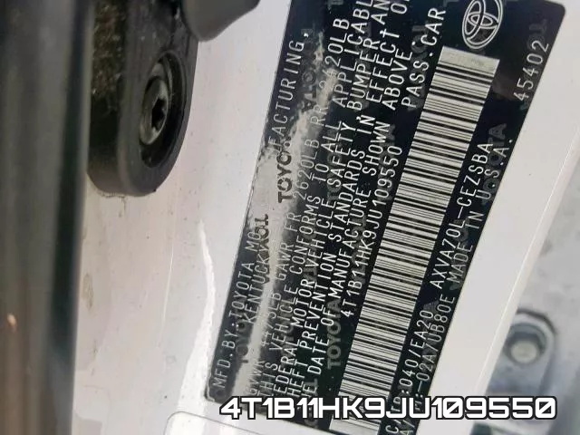 4T1B11HK9JU109550 фото 2
