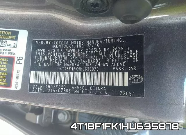 4T1BF1FK1HU635878 фото 10