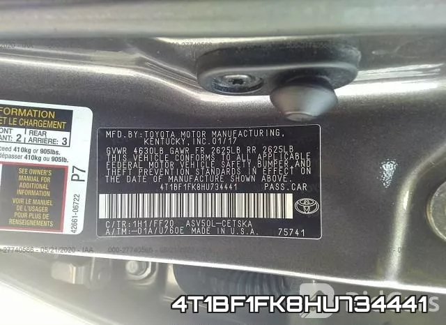4T1BF1FK8HU734441 фото 10