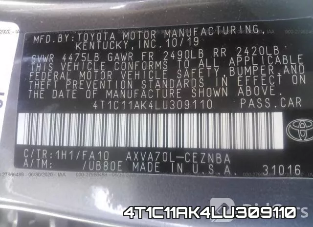 4T1C11AK4LU309110 фото 10