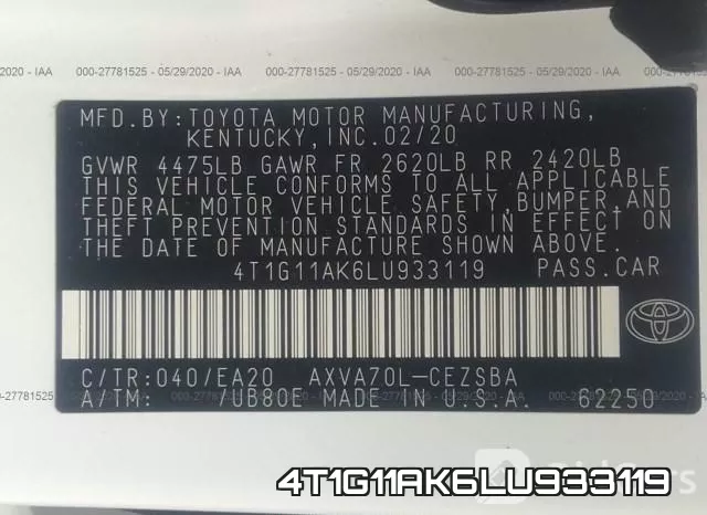 4T1G11AK6LU933119 фото 10