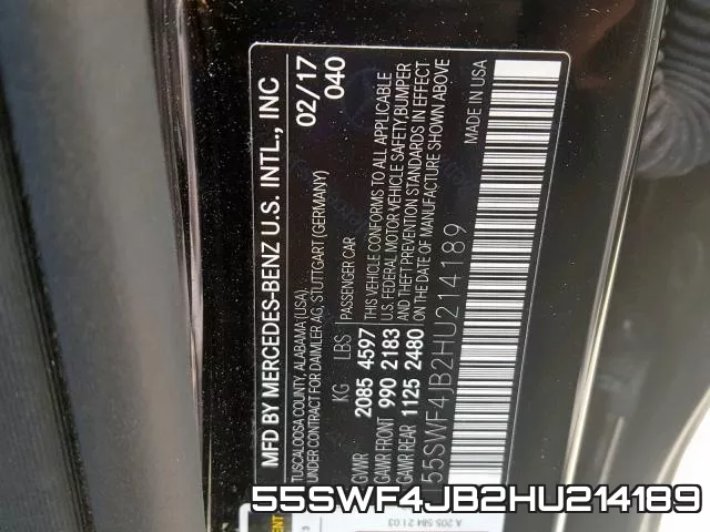 55SWF4JB2HU214189 фото 2