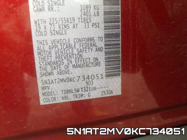 5N1AT2MV0KC734051 фото 2