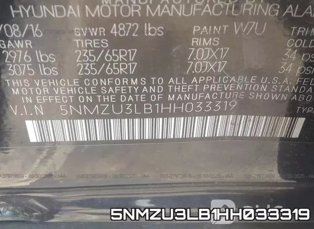 5NMZU3LB1HH033319 фото 10