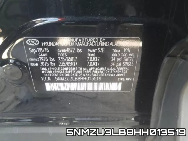 5NMZU3LB8HH013519 фото 2