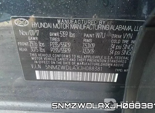 5NMZWDLAXJH088381 фото 10