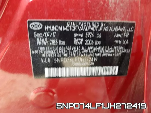 5NPD74LF1JH272419 фото 2