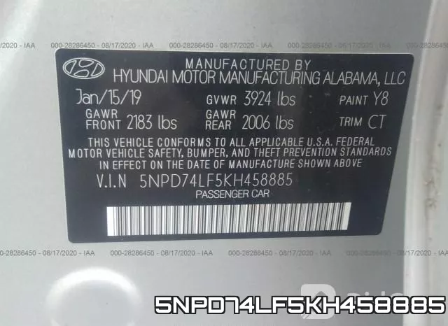 5NPD74LF5KH458885 фото 10