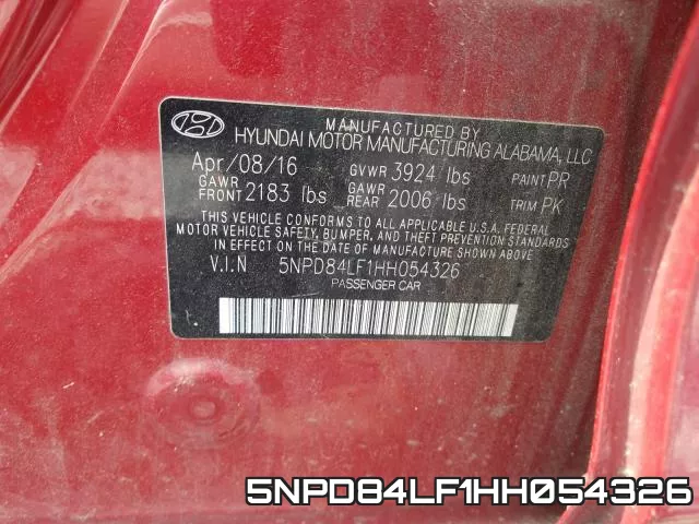 5NPD84LF1HH054326 фото 2