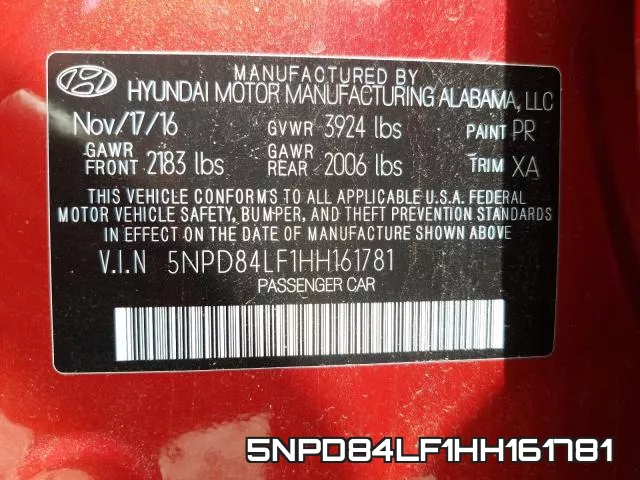 5NPD84LF1HH161781 фото 2