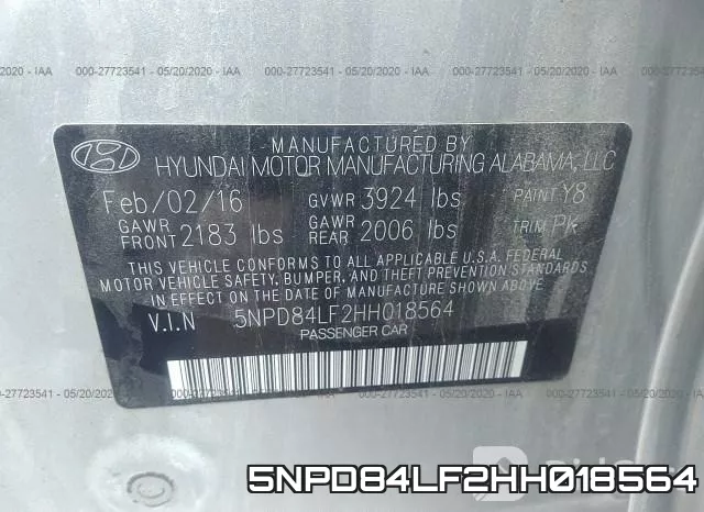 5NPD84LF2HH018564 фото 10