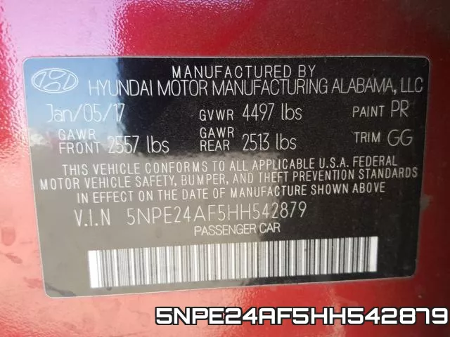 5NPE24AF5HH542879 фото 2