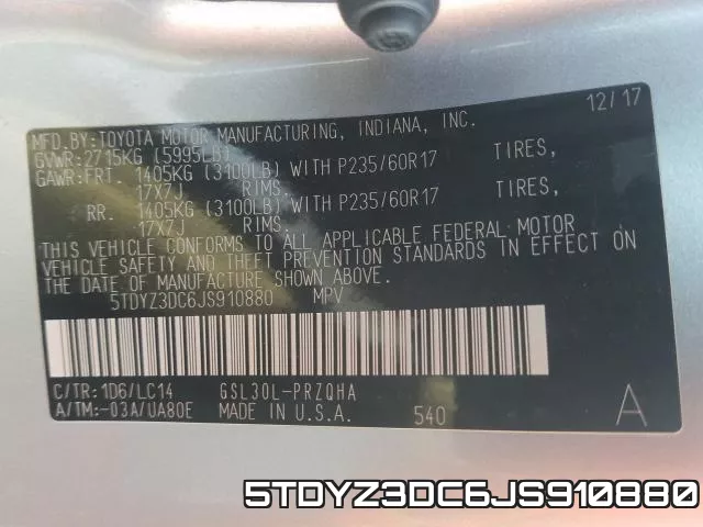 5TDYZ3DC6JS910880 фото 2