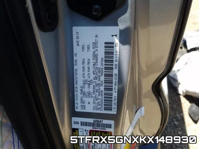 5TFRX5GNXKX148930 фото 2