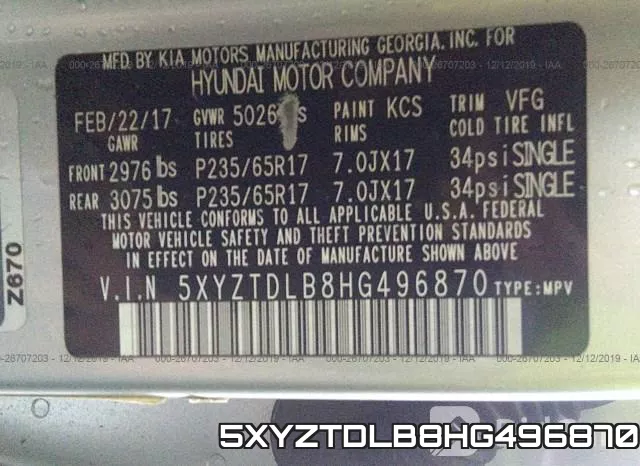 5XYZTDLB8HG496870 фото 10