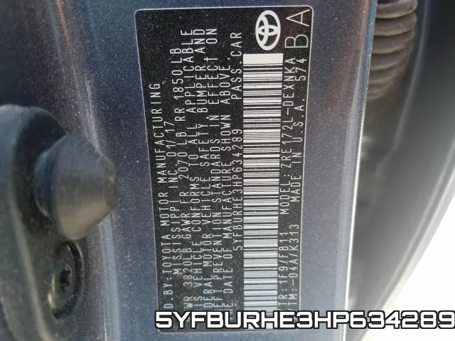 5YFBURHE3HP634289 фото 2