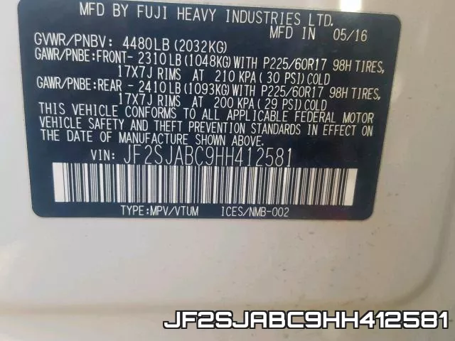 JF2SJABC9HH412581 фото 2