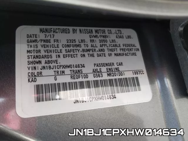 JN1BJ1CPXHW014634 фото 2