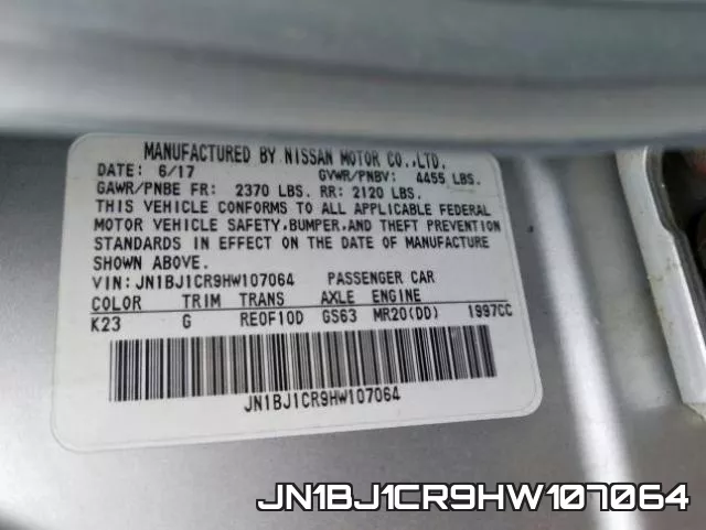 JN1BJ1CR9HW107064 фото 2