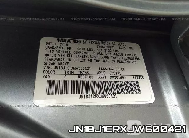 JN1BJ1CRXJW600421 фото 10