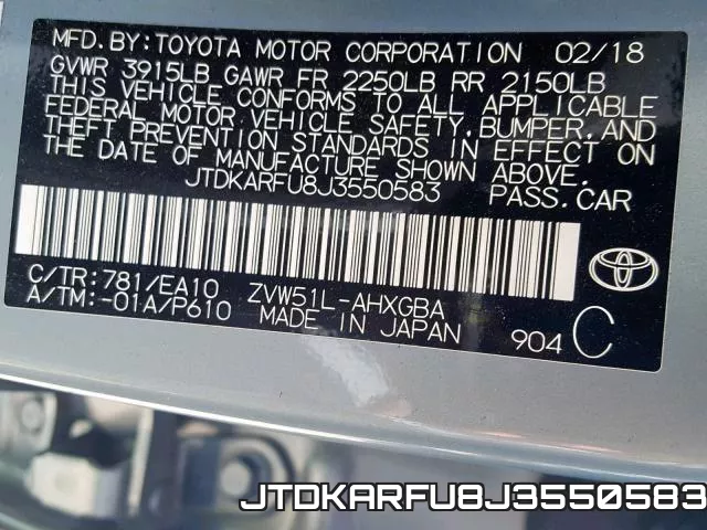 JTDKARFU8J3550583 фото 2