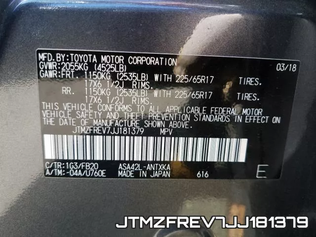JTMZFREV7JJ181379 фото 2
