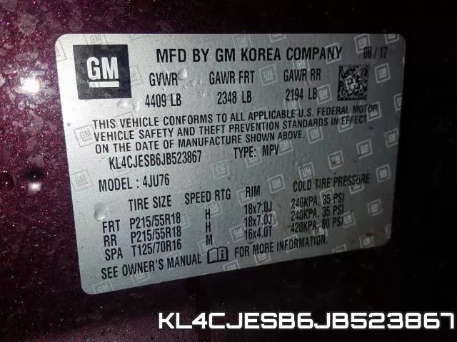 KL4CJESB6JB523867 фото 2