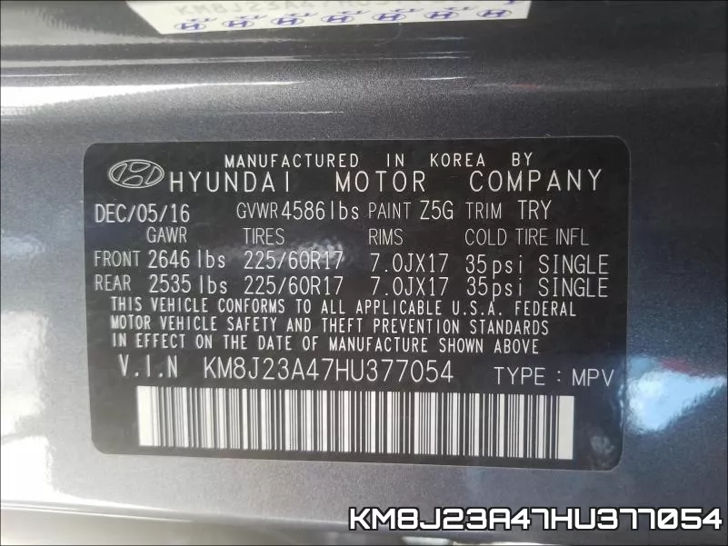 KM8J23A47HU377054 фото 2