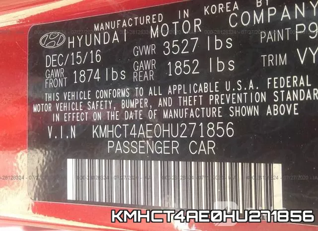 KMHCT4AE0HU271856 фото 10