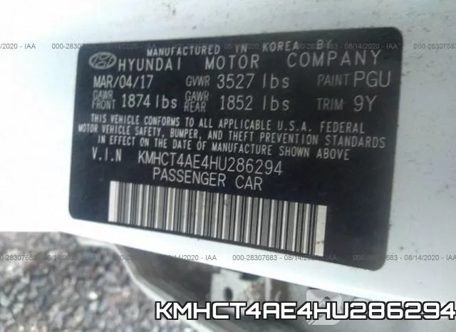 KMHCT4AE4HU286294 фото 10