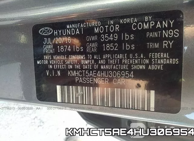 KMHCT5AE4HU306954 фото 10