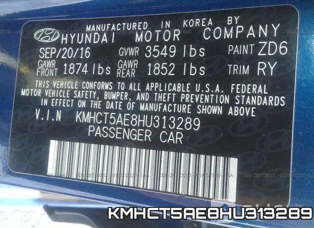 KMHCT5AE8HU313289 фото 10