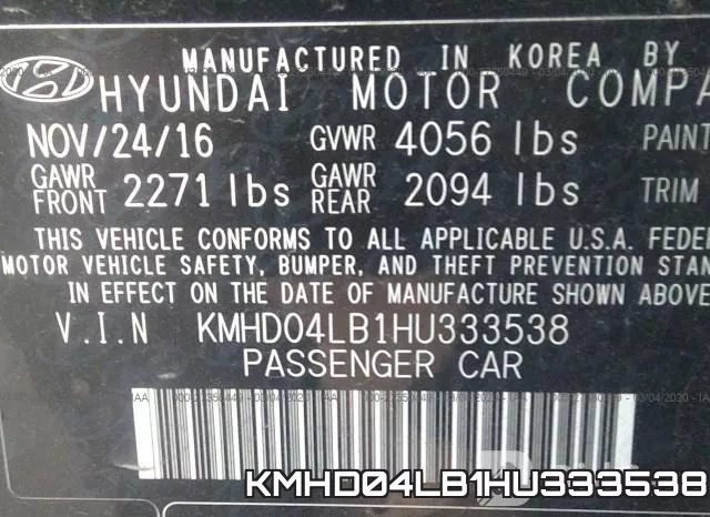 KMHD04LB1HU333538 фото 10