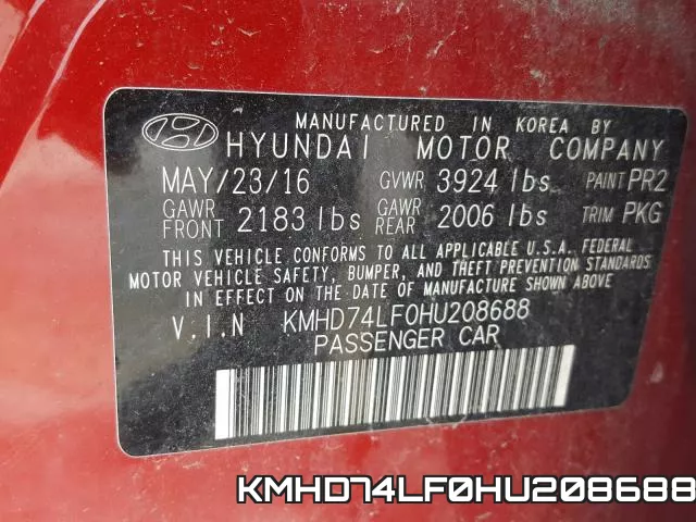 KMHD74LF0HU208688 фото 2