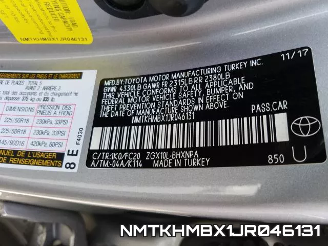 NMTKHMBX1JR046131 фото 2
