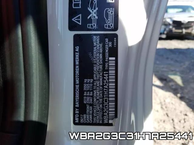 WBA2G3C31H7A25441 фото 2