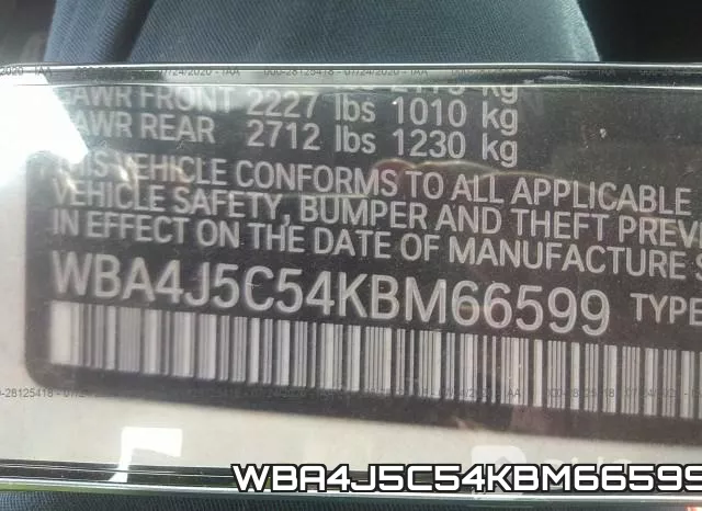 WBA4J5C54KBM66599 фото 10