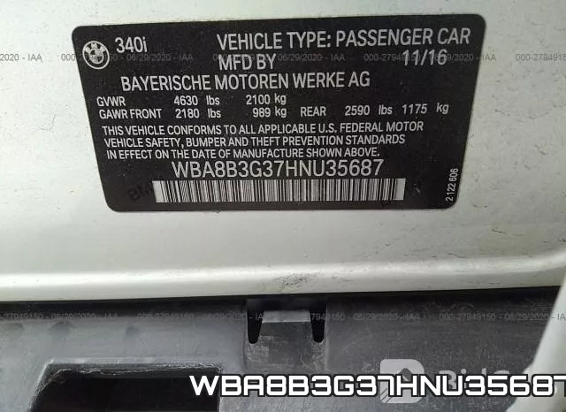 WBA8B3G37HNU35687 фото 10