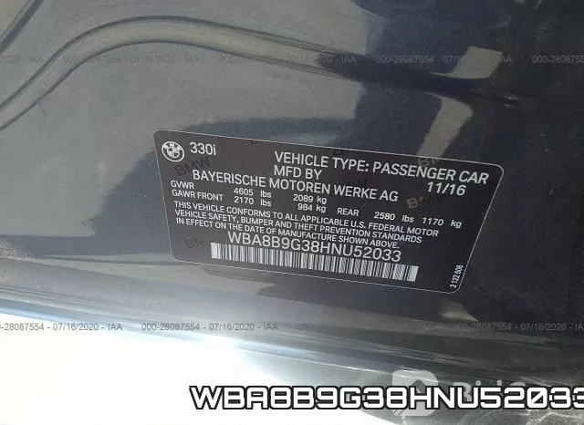 WBA8B9G38HNU52033 фото 10