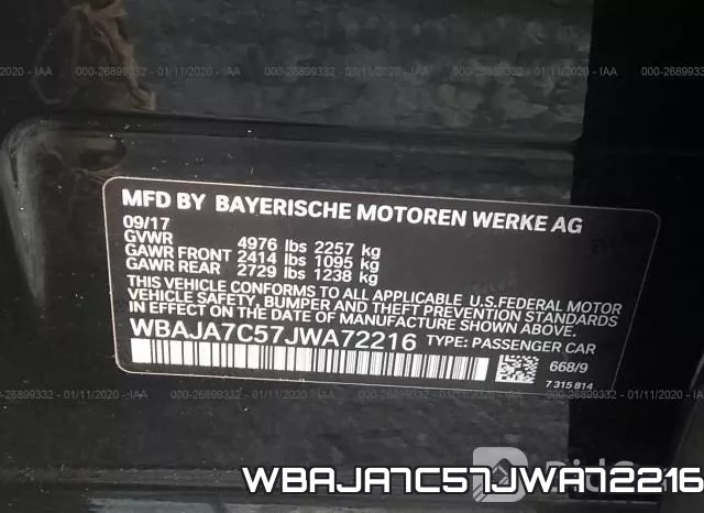 WBAJA7C57JWA72216 фото 10