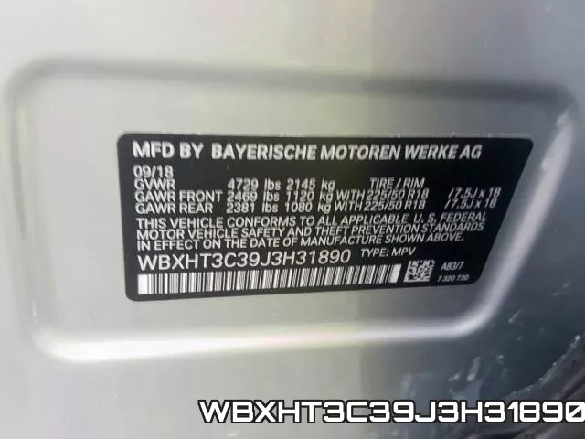 WBXHT3C39J3H31890 фото 2