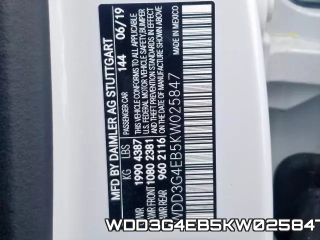 WDD3G4EB5KW025847 фото 2